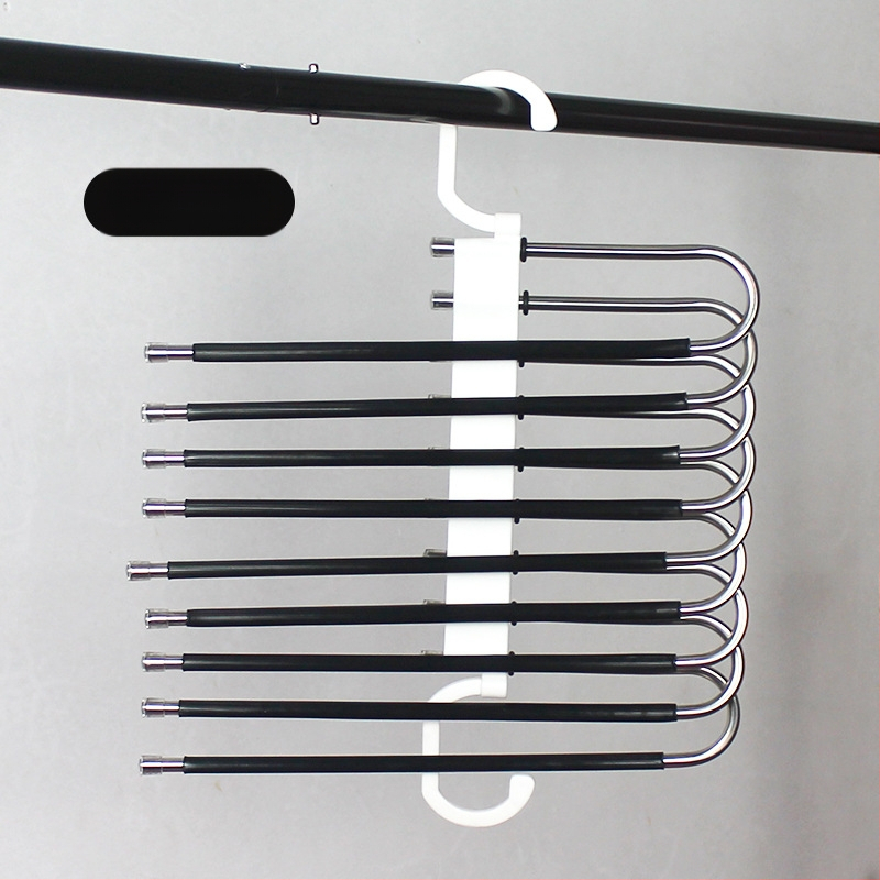 Rozsdamentes acél nadrágtartó, többfunkciós összecsukható fogas, háztartási varázslatos tárolóállvány, ruhásszekrény, nadrágcsipesz, nadrág, többrétegű polc