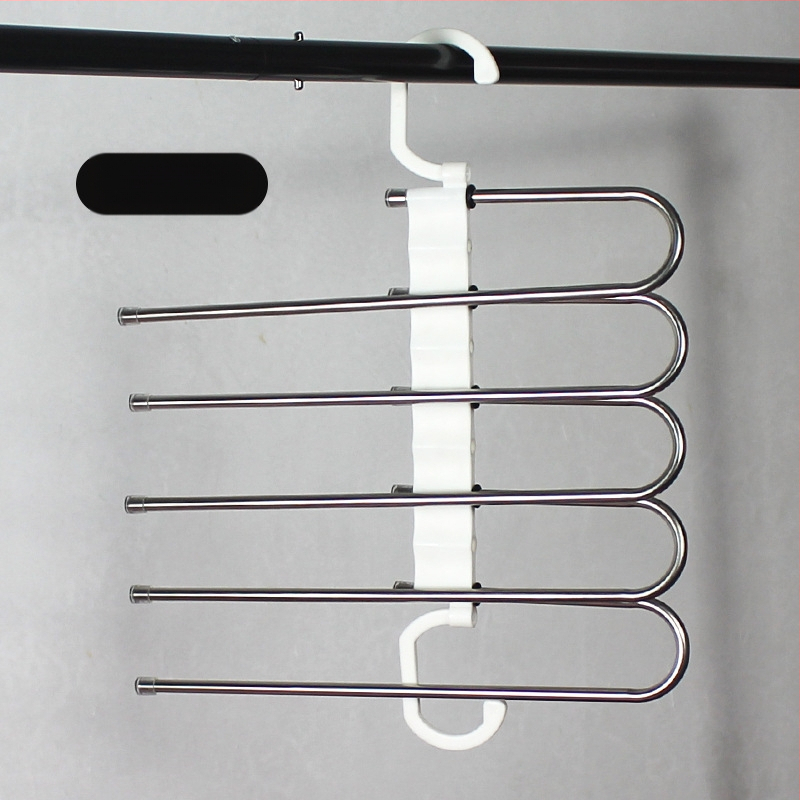 Roostevabast terasest püksiriiul Multifunktsionaalne kokkupandav riidepuu Majapidamise maagiline hoiuriiul Riidekapp Püksid Klambriga Püksid Mitmekihiline riiul