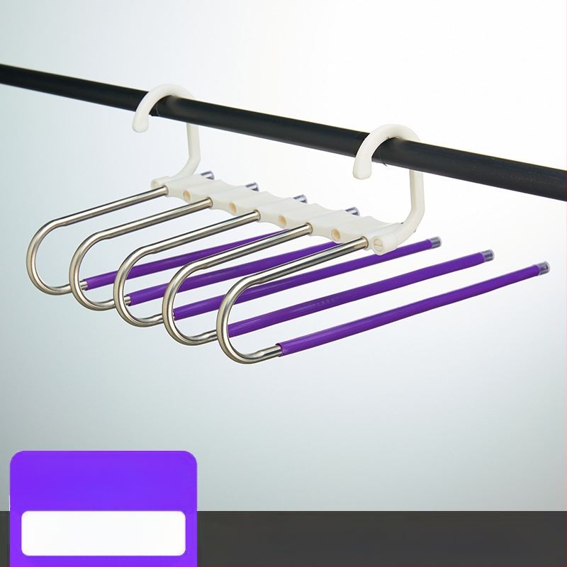 Roostevabast terasest püksiriiul Multifunktsionaalne kokkupandav riidepuu Majapidamise maagiline hoiuriiul Riidekapp Püksid Klambriga Püksid Mitmekihiline riiul