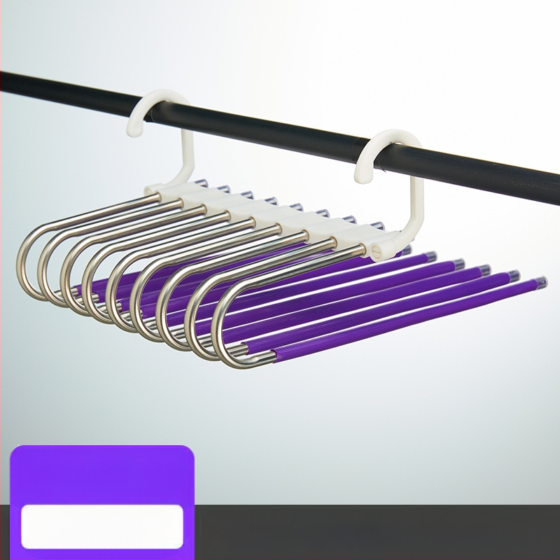 Roostevabast terasest püksiriiul Multifunktsionaalne kokkupandav riidepuu Majapidamise maagiline hoiuriiul Riidekapp Püksid Klambriga Püksid Mitmekihiline riiul