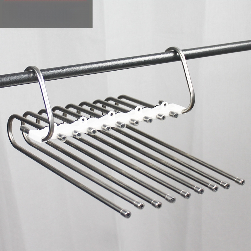 Roostevabast terasest püksiriiul Multifunktsionaalne kokkupandav riidepuu Majapidamise maagiline hoiuriiul Riidekapp Püksid Klambriga Püksid Mitmekihiline riiul