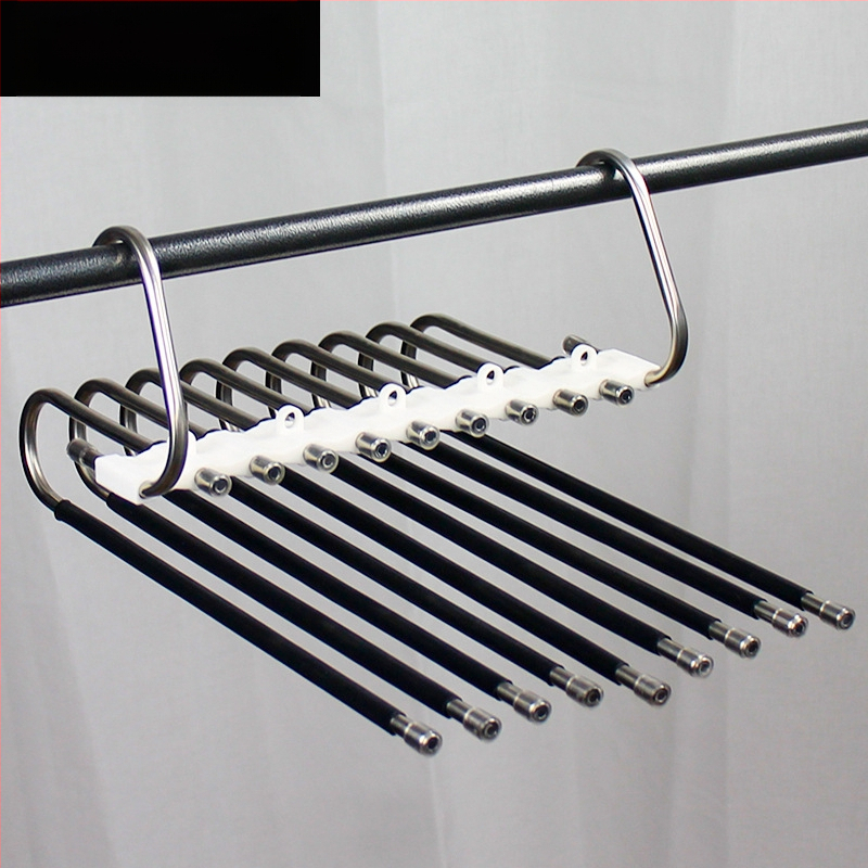 Roostevabast terasest püksiriiul Multifunktsionaalne kokkupandav riidepuu Majapidamise maagiline hoiuriiul Riidekapp Püksid Klambriga Püksid Mitmekihiline riiul