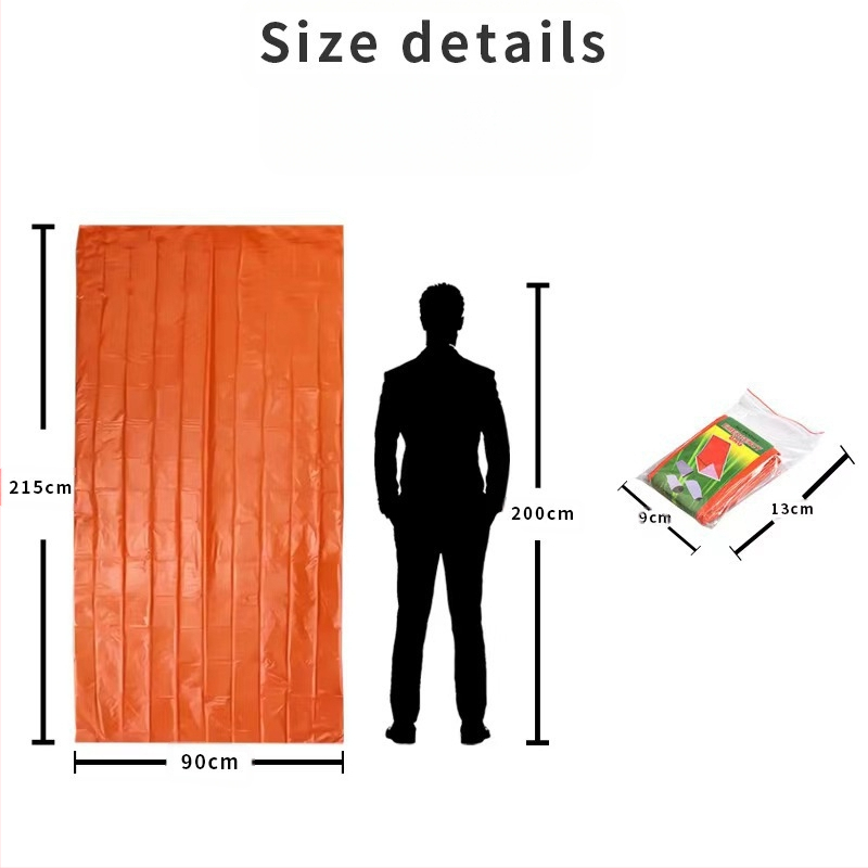 Pārrobežu āra guļammaiss pret temperatūras zudumu PE alumīnija plēves sporta pirmās palīdzības telts dubultais guļammaiss silts karstās presēšanas avārijas guļammaiss