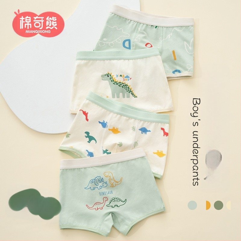 Berniukų apatiniai, vaikiškos medvilninės bokseriai berniukams, kūdikiams be sėdmenų, dideliems vaikams skirti bokseriai, antibakteriniai