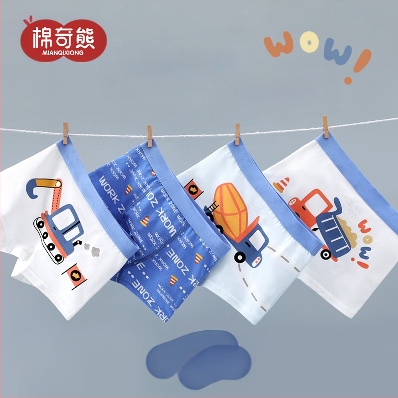 Berniukų apatiniai, vaikiškos medvilninės bokseriai berniukams, kūdikiams be sėdmenų, dideliems vaikams skirti bokseriai, antibakteriniai