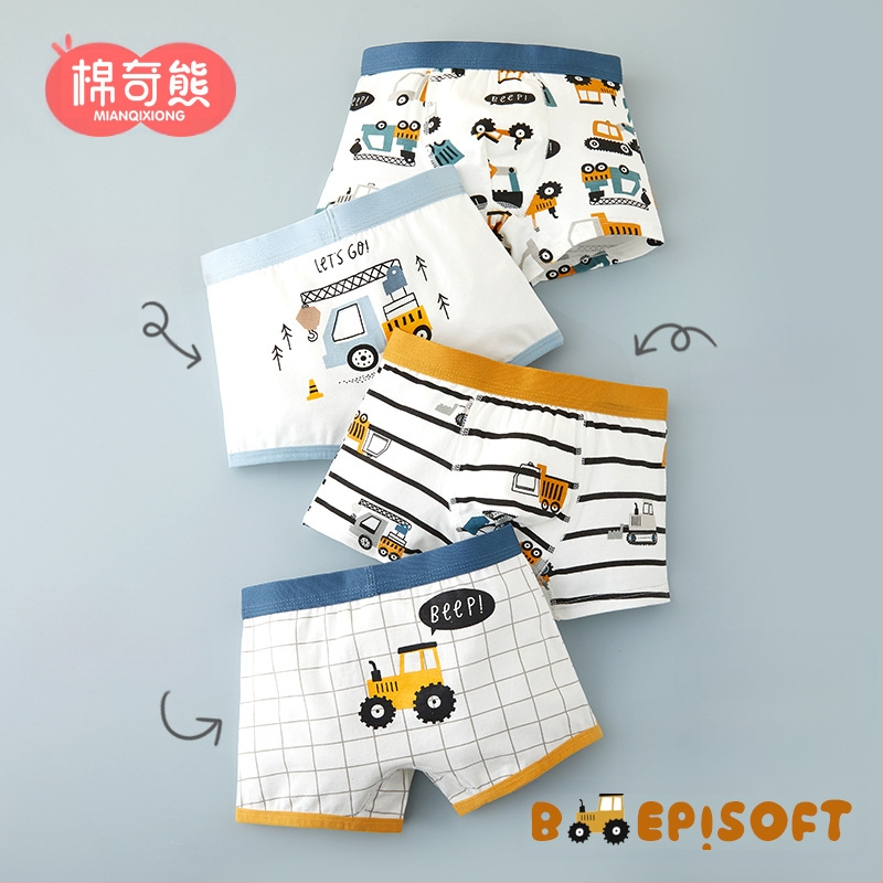 Berniukų apatiniai, vaikiškos medvilninės bokseriai berniukams, kūdikiams be sėdmenų, dideliems vaikams skirti bokseriai, antibakteriniai