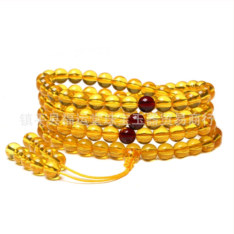 Proizvođač veleprodaje burmanskih krvavih jantara druge generacije 108 perli od pčelinjeg voska s više krugova za muškarce i žene, okrugle perle, narukvica od jantarnog lanca