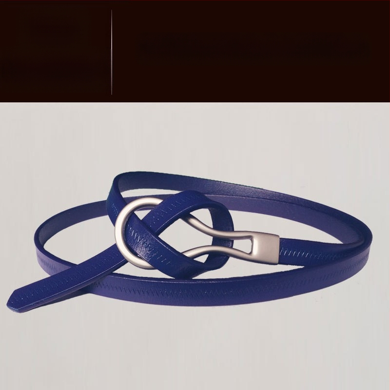 Loomanahast vöö, naiste vöö, moodne universaalne ehtsast nahast õhuke vöö õhukese kaunistusega ja villase kleidi stiilis