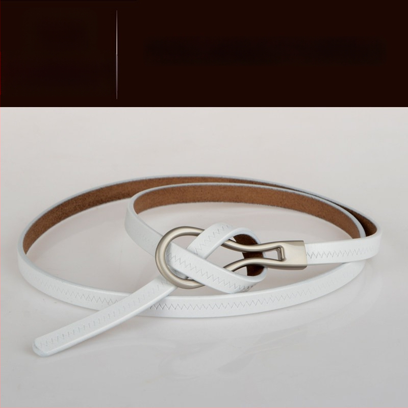 Loomanahast vöö, naiste vöö, moodne universaalne ehtsast nahast õhuke vöö õhukese kaunistusega ja villase kleidi stiilis