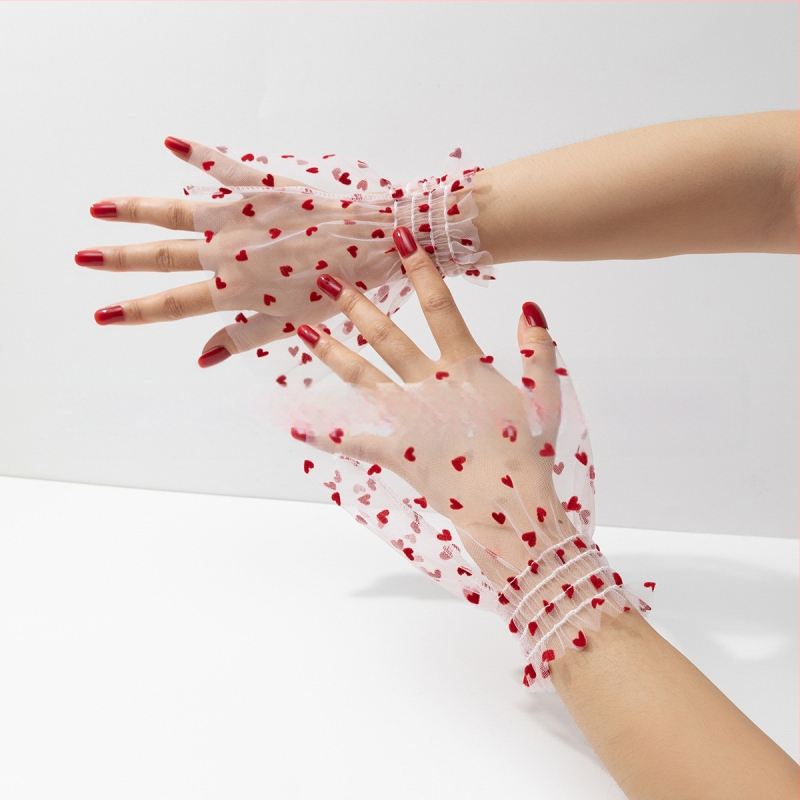 Piiriülesed Euroopa ja Ameerika enimmüüdud võrkkangast südamekujuliste täppidega varrukatega mansettide kaunistuste aksessuaaride disain, mitmekülgsed ja moodsad võltsmansetid