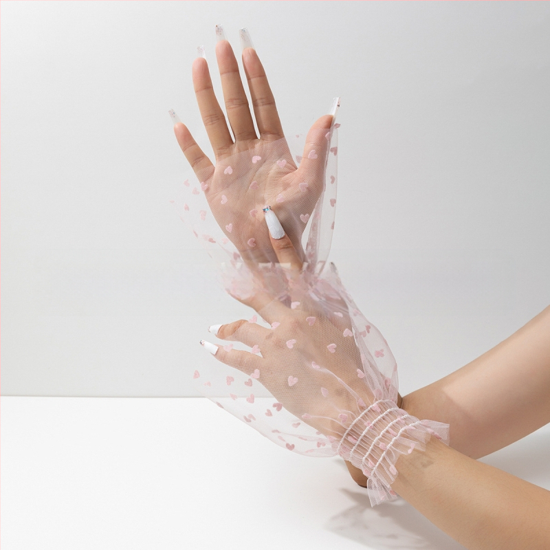 Piiriülesed Euroopa ja Ameerika enimmüüdud võrkkangast südamekujuliste täppidega varrukatega mansettide kaunistuste aksessuaaride disain, mitmekülgsed ja moodsad võltsmansetid