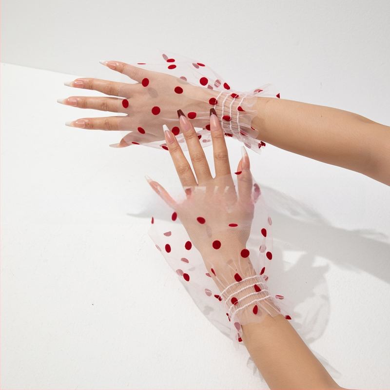 Piiriülesed Euroopa ja Ameerika enimmüüdud võrkkangast südamekujuliste täppidega varrukatega mansettide kaunistuste aksessuaaride disain, mitmekülgsed ja moodsad võltsmansetid