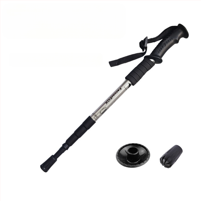 Reisitarbed Neljaosaline alumiiniumsulamist varikatuse kinnitus Lööke neelav ülikerge sirge käepide Kumer käepide Matkakepp Kargud Matkamiseks õues