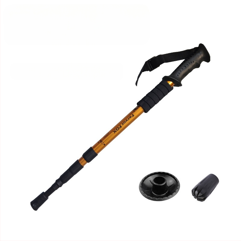 Reisitarbed Neljaosaline alumiiniumsulamist varikatuse kinnitus Lööke neelav ülikerge sirge käepide Kumer käepide Matkakepp Kargud Matkamiseks õues