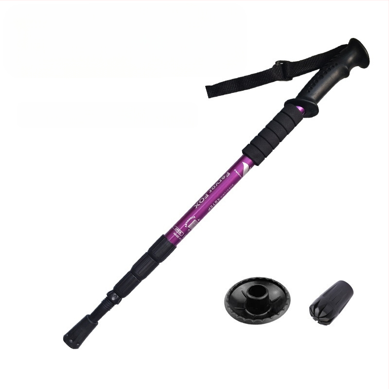 Reisitarbed Neljaosaline alumiiniumsulamist varikatuse kinnitus Lööke neelav ülikerge sirge käepide Kumer käepide Matkakepp Kargud Matkamiseks õues