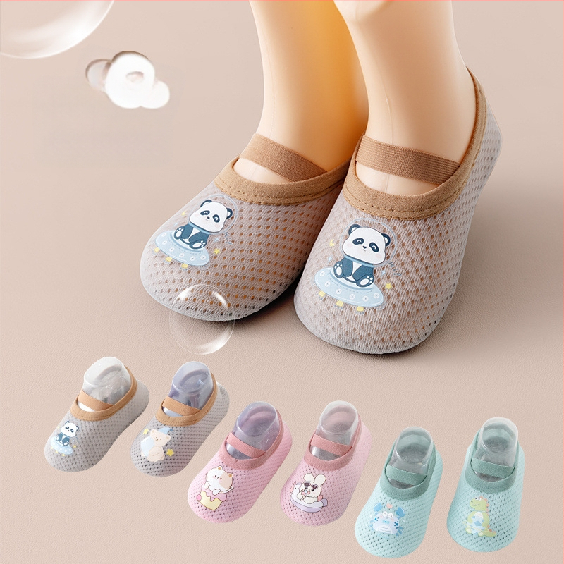 Beebipõrandasokid suvised võrgust õhukesed sektsioonid meeste ja naiste beebi siseruumidesse pehme tallaga libisemiskindlad jahutavad laste väikelapse põrandajalatsid