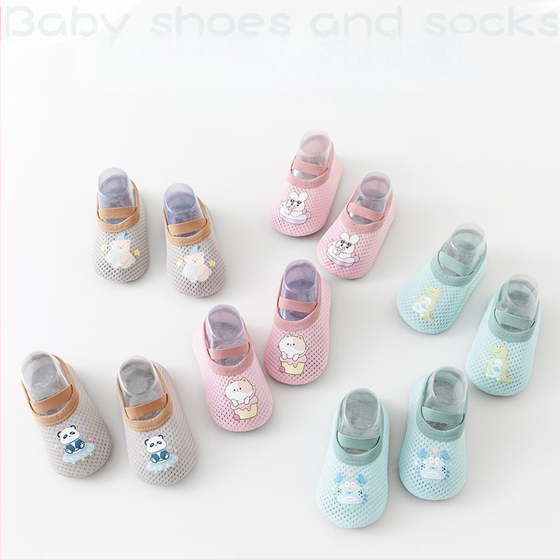 Beebipõrandasokid suvised võrgust õhukesed sektsioonid meeste ja naiste beebi siseruumidesse pehme tallaga libisemiskindlad jahutavad laste väikelapse põrandajalatsid