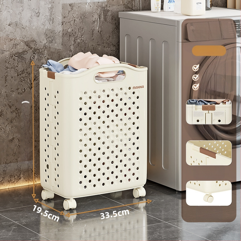 Kokkupandav määrdunud riiete korv Suure mahutavusega määrdunud riiete ämber ratastega Kodu Pesu Vannituba Tualett Määrdunud riiete korv