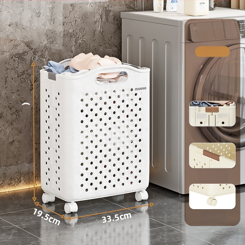 Kokkupandav määrdunud riiete korv Suure mahutavusega määrdunud riiete ämber ratastega Kodu Pesu Vannituba Tualett Määrdunud riiete korv