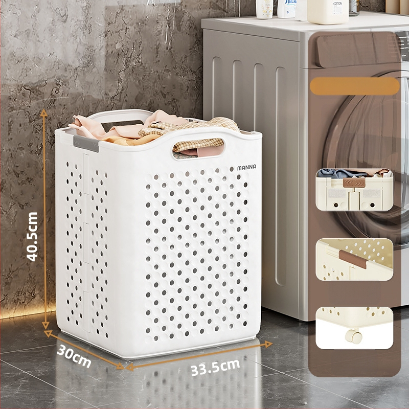 Kokkupandav määrdunud riiete korv Suure mahutavusega määrdunud riiete ämber ratastega Kodu Pesu Vannituba Tualett Määrdunud riiete korv