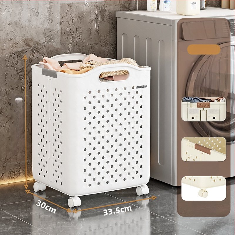 Kokkupandav määrdunud riiete korv Suure mahutavusega määrdunud riiete ämber ratastega Kodu Pesu Vannituba Tualett Määrdunud riiete korv