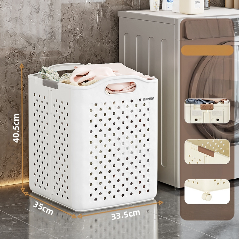 Kokkupandav määrdunud riiete korv Suure mahutavusega määrdunud riiete ämber ratastega Kodu Pesu Vannituba Tualett Määrdunud riiete korv