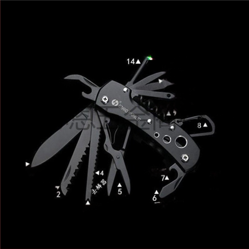 Didmeninis šveicariškas daugiafunkcis peilis lauko stovyklavimui, aštrus sulankstomas vaisių peilis, nešiojamas savigynos derinys