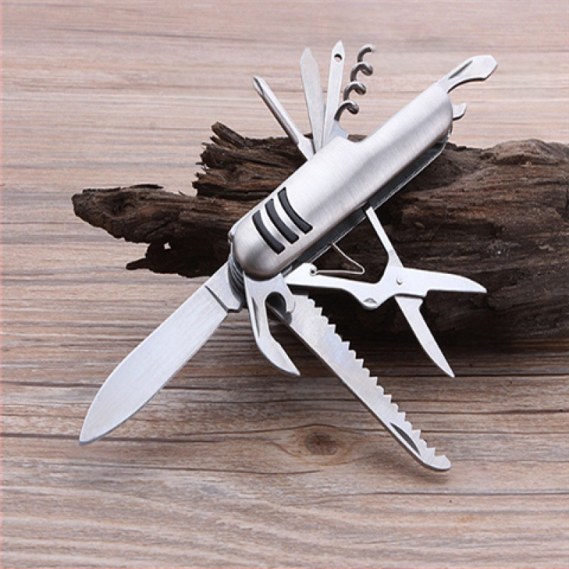 Didmeninis šveicariškas daugiafunkcis peilis lauko stovyklavimui, aštrus sulankstomas vaisių peilis, nešiojamas savigynos derinys