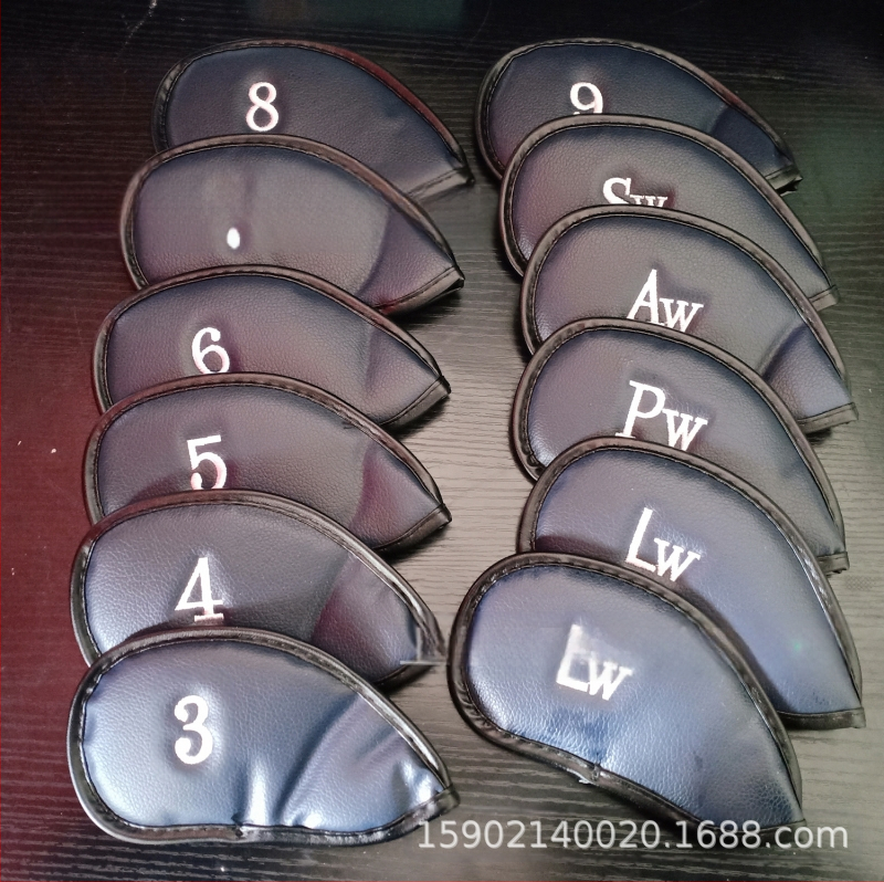 Gamykloje tiekiamas krokodilo rašto ličių rašto strypo dangtelis, golfo lazdos dangtelio užsegimas su lipdukais iš PU, geležinio strypo dangtelis