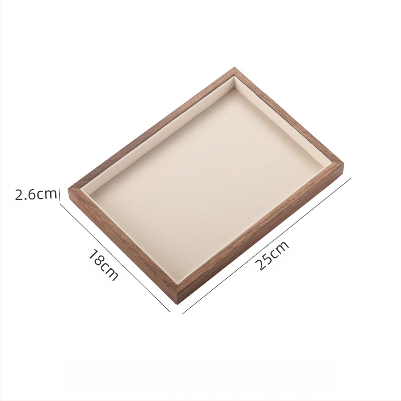 Musta pähkli täispuidust ehete hoiukarp suure mahutavusega kõrvarõngaste kaelakee ehtekarp väike dekoratiivkarp tehase sirged juuksed