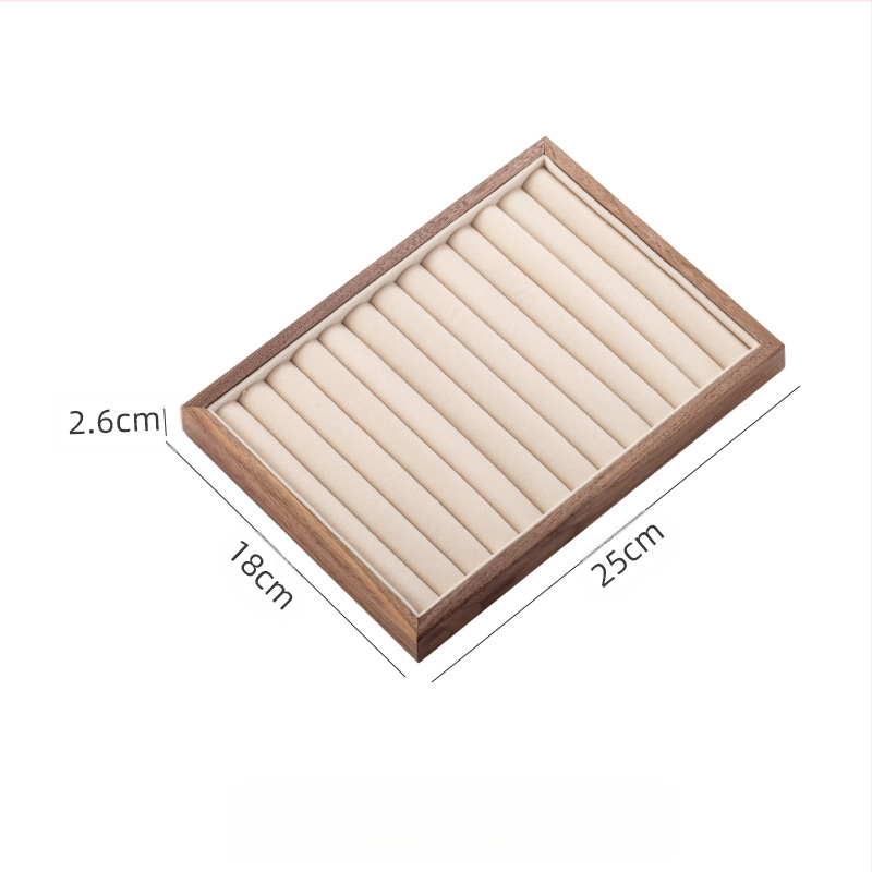 Musta pähkli täispuidust ehete hoiukarp suure mahutavusega kõrvarõngaste kaelakee ehtekarp väike dekoratiivkarp tehase sirged juuksed