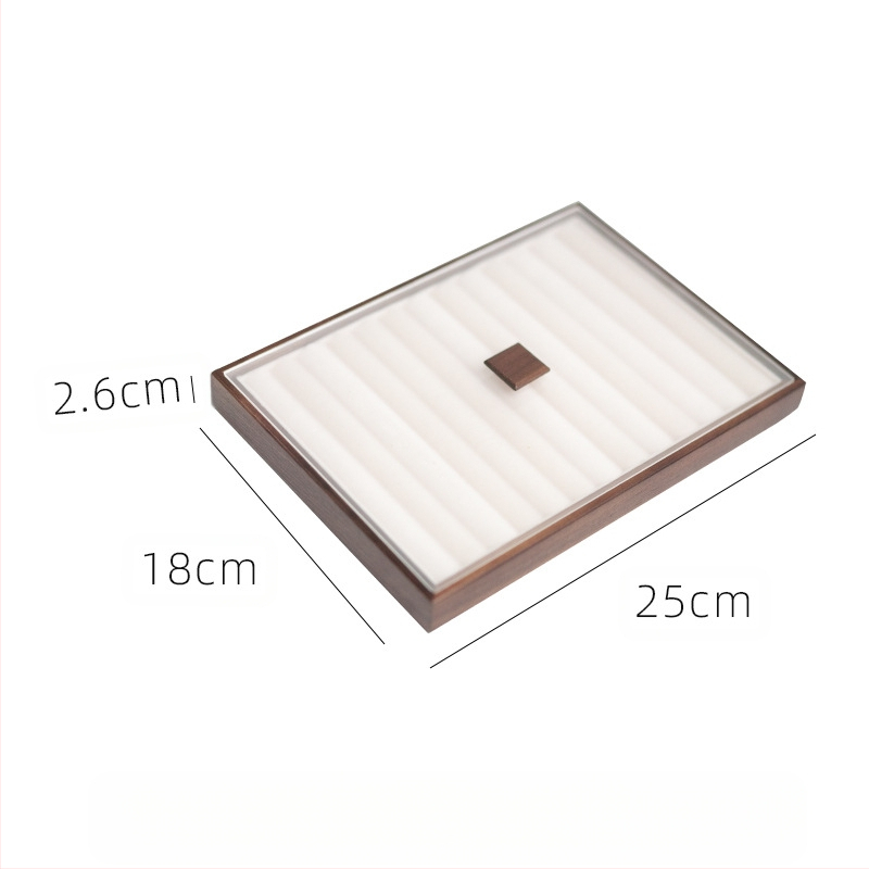 Musta pähkli täispuidust ehete hoiukarp suure mahutavusega kõrvarõngaste kaelakee ehtekarp väike dekoratiivkarp tehase sirged juuksed