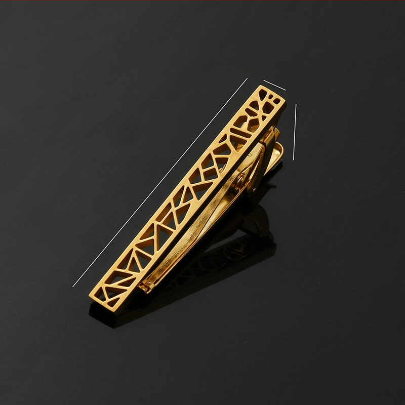 Roostevabast terasest lipsuklamber, ebakorrapärane, õõnes, kuldne, hõbedane lipsuklamber, must, äriline, lihtne, täppklamber