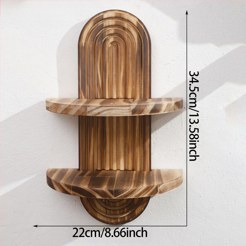 Boemski ovalni konac, kreativni stalak za cvjetne posude od punog drva, drveni rukotvorini, ukras za dom