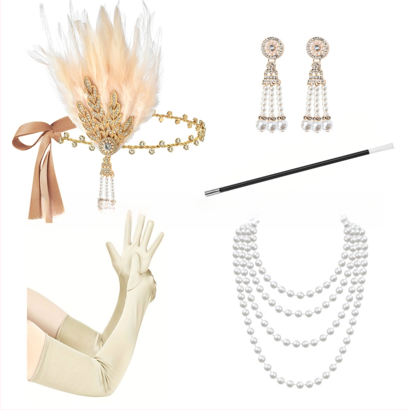 1920ndate Suure Gatsby aksessuaarid maskeraad poissmeestepidu halloweeni pidu džokiklubi ülikond