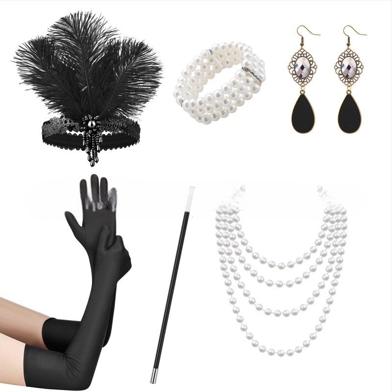 1920ndate Suure Gatsby aksessuaarid maskeraad poissmeestepidu halloweeni pidu džokiklubi ülikond