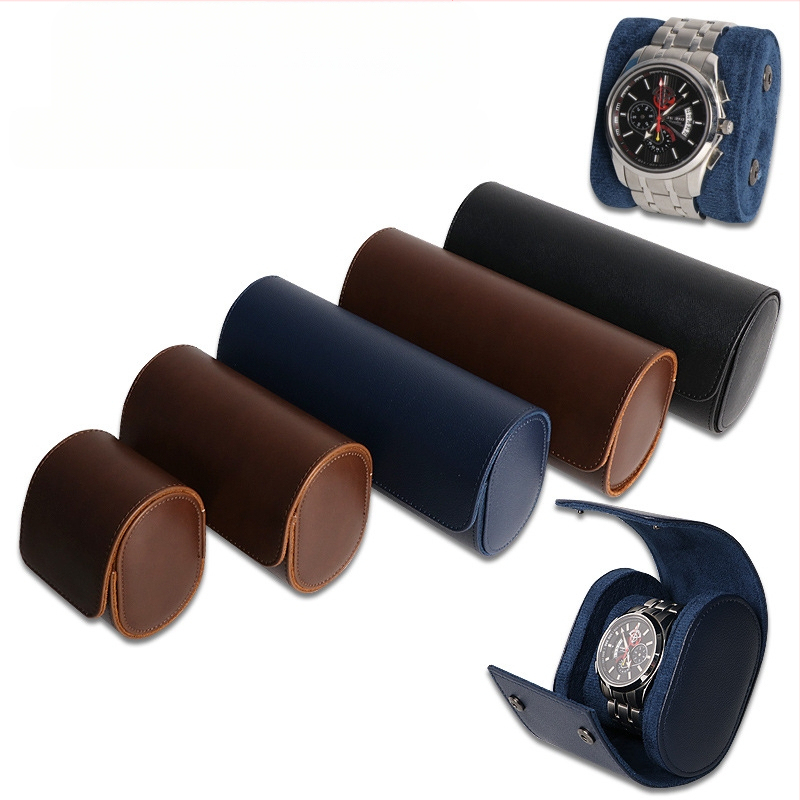 Aukštos klasės PU odos laikrodžių dėžutė viengubiems / dvigubiems / trigubiems laikrodžiams, laikrodžių laikymo dėžutė, mechaninių laikrodžių apsauginė odinė dėžutė nuo dulkių