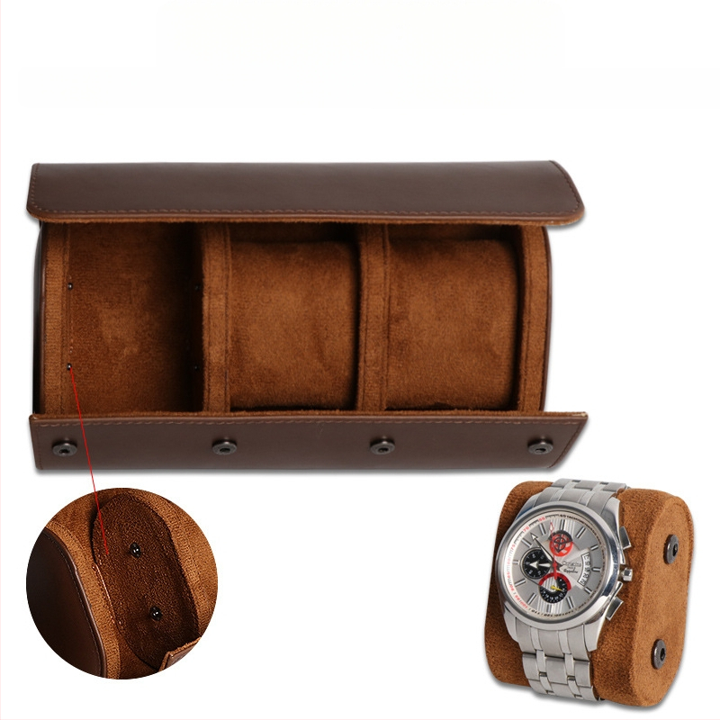 Aukštos klasės PU odos laikrodžių dėžutė viengubiems / dvigubiems / trigubiems laikrodžiams, laikrodžių laikymo dėžutė, mechaninių laikrodžių apsauginė odinė dėžutė nuo dulkių