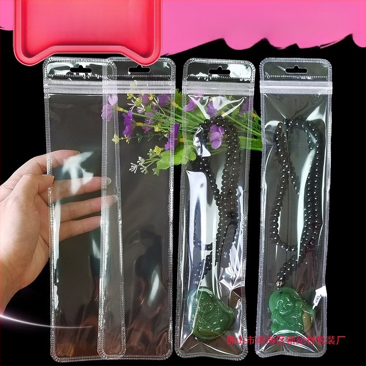 Ilgas megztinio grandinėlės pakavimo maišelis Megztinio krištolo pakabinamas karoliai Universalus savaime užsandarinantis maišelis Plastikinis maišelis