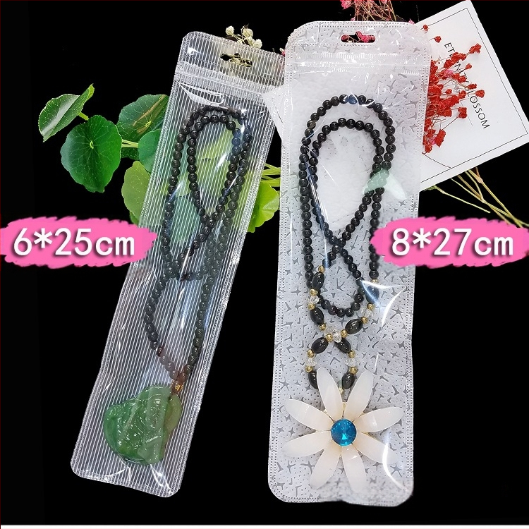 Ilgas megztinio grandinėlės pakavimo maišelis Megztinio krištolo pakabinamas karoliai Universalus savaime užsandarinantis maišelis Plastikinis maišelis