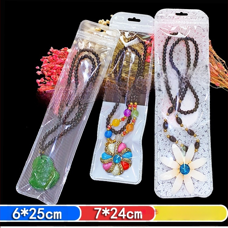 Ilgas megztinio grandinėlės pakavimo maišelis Megztinio krištolo pakabinamas karoliai Universalus savaime užsandarinantis maišelis Plastikinis maišelis