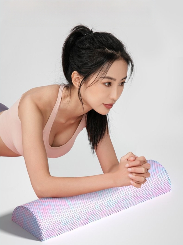 Poolringikujuline joogakolonn EVA kamuflaaž poolteljeline lõõgastuskolonn tasakaalulatt rombikujuline ujukomaga fitnessvahust vars pilatesekolonn