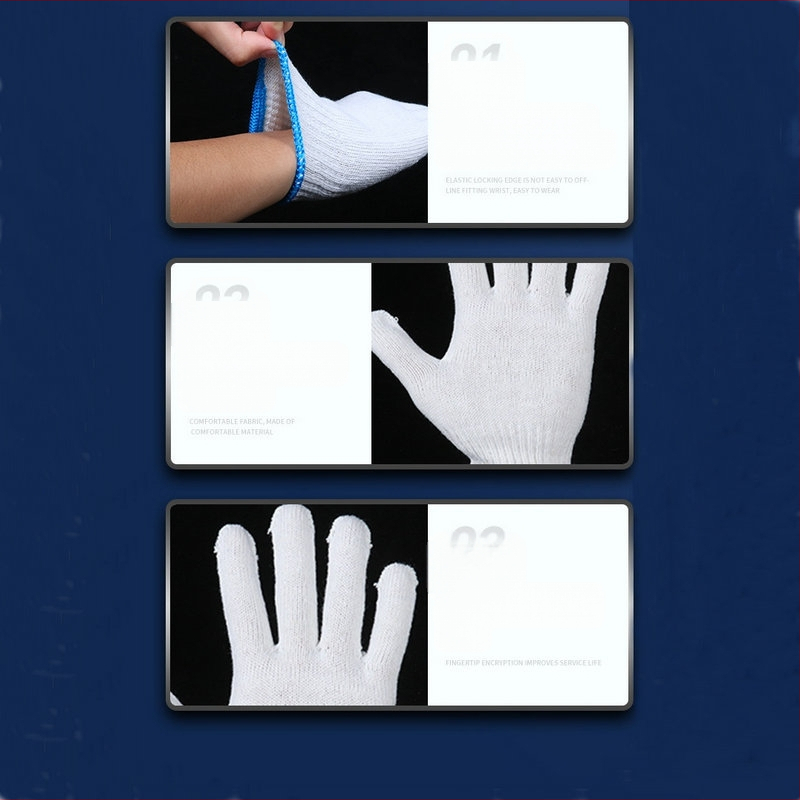 Medvilninės pirštinės, statybvietės statybinės lempos gaubto medvilninės pirštinės, dešimties adatų medvilninės marlės darbo apsaugos pirštinės, nailono apsauginės pirštinės, didmeninė prekyba