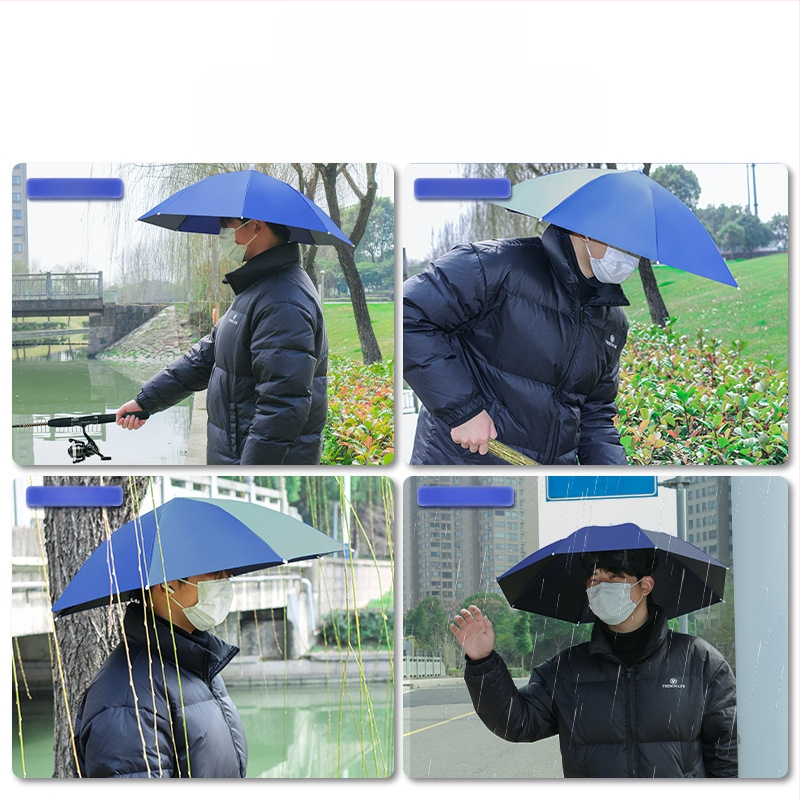 Ant galvos tvirtinamas skėtis, skirtas žvejybai, nešiojamas saulės skėtis, didelis lauko sulankstomas skėtis, atsparus UV spinduliams, atsparus vėjui, didmeninė prekyba