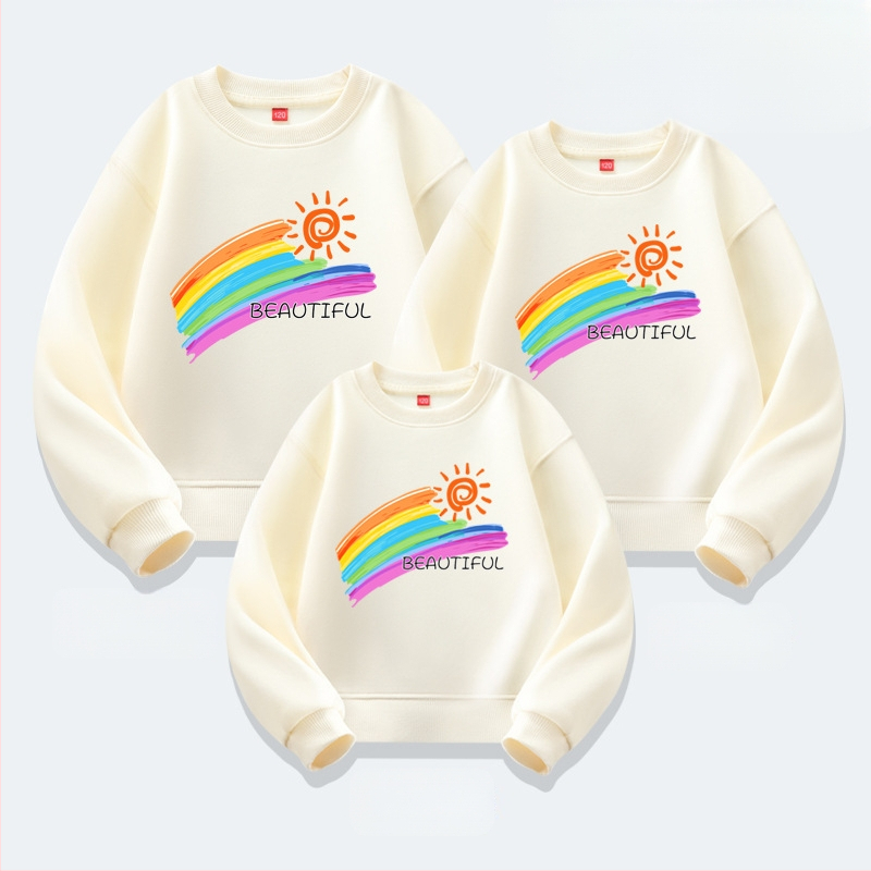 Lasteaia lapsevanema ja lapse tegevuste klassi riided sügis ja talv kooli sport õpilase vabaaja pluus lapsevanema ja lapse riided uus kampsun