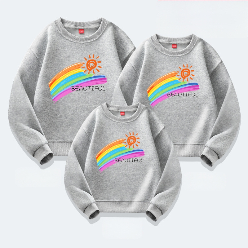 Lasteaia lapsevanema ja lapse tegevuste klassi riided sügis ja talv kooli sport õpilase vabaaja pluus lapsevanema ja lapse riided uus kampsun