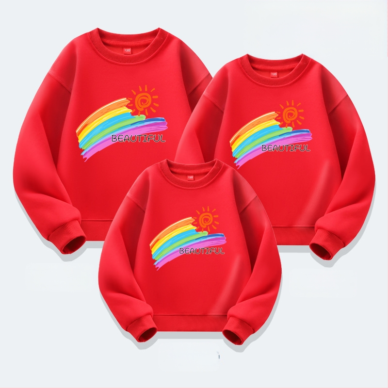 Lasteaia lapsevanema ja lapse tegevuste klassi riided sügis ja talv kooli sport õpilase vabaaja pluus lapsevanema ja lapse riided uus kampsun