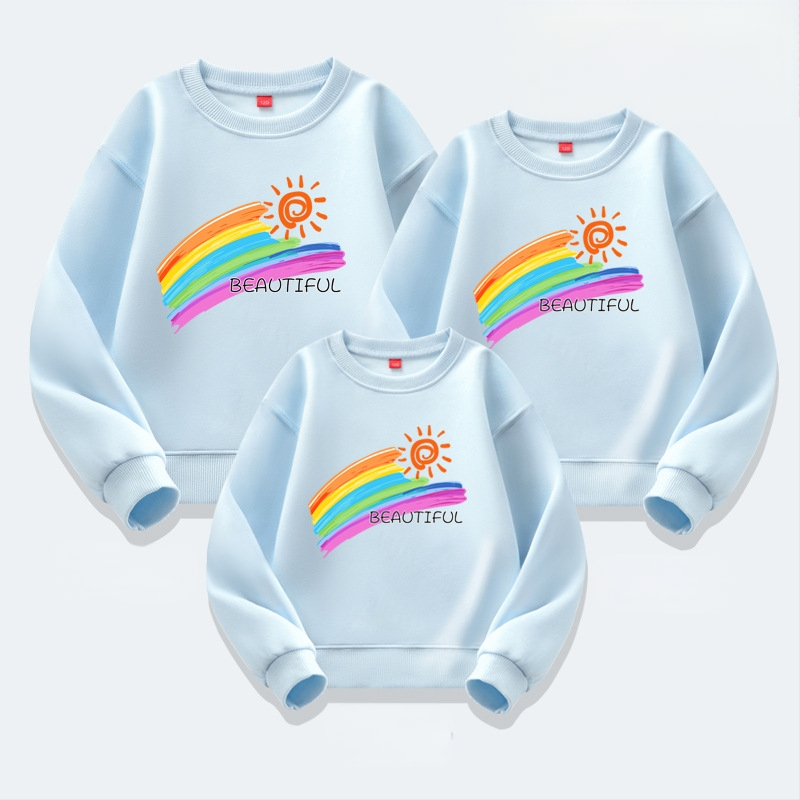 Lasteaia lapsevanema ja lapse tegevuste klassi riided sügis ja talv kooli sport õpilase vabaaja pluus lapsevanema ja lapse riided uus kampsun