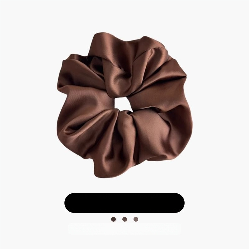 „Satin Sense“ storosios žarnos plaukų kilpos elegantiška virvelė moterims, paprasta apvali galva, universali, aukštos klasės, lengva, prabangi, balta.