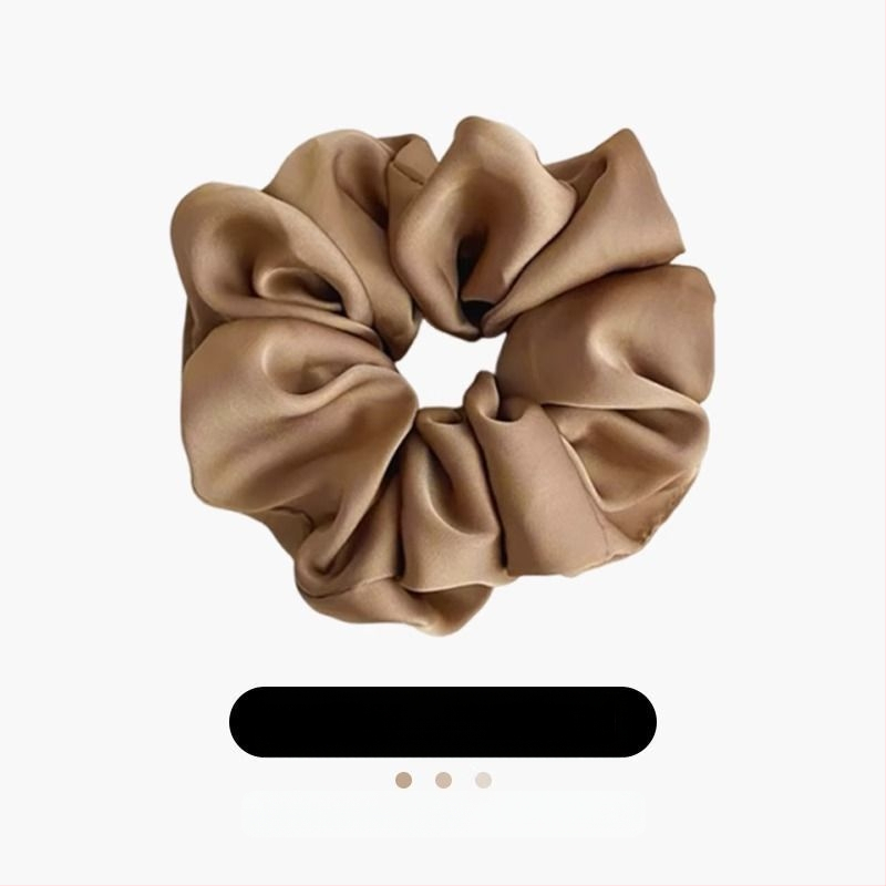 „Satin Sense“ storosios žarnos plaukų kilpos elegantiška virvelė moterims, paprasta apvali galva, universali, aukštos klasės, lengva, prabangi, balta.